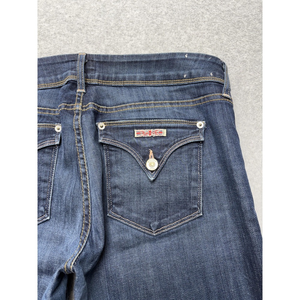 Hudson Ginny Crop Straight Jeans Womens 30 Mid Rise Medium Wash Cuffed 24 USA - Picture 14 of 15